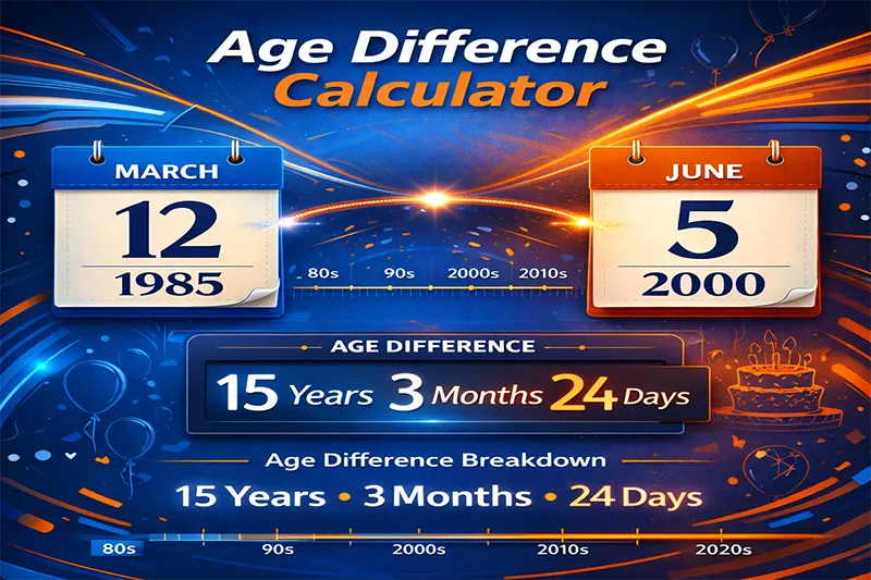 Age Difference Calculator – Find the Exact Gap