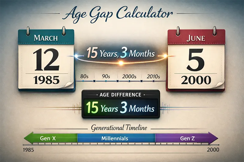Age Gap Calculator – Find the Exact Difference in Ages